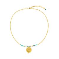 Messing Halskette, mit Naturstein, mit Verlängerungskettchen von 2inch, 18 K vergoldet, Modeschmuck & für Frau, Länge:ca. 16.1 ZollInch, verkauft von PC