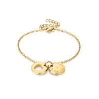 Bijoux bracelet en acier inoxydable, Acier inoxydable 304, avec 3cm chaînes de rallonge, bijoux de mode & pour femme, doré, 14x2mm, Longueur:Environ 16 cm, Vendu par PC