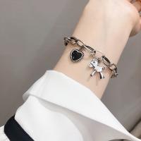 Zinc Alloy Bracelet silver color plated fashion jewelry & for woman nickel lead & cadmium free Length Approx 18 cm Sold By PC