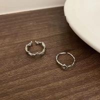 Zinc Alloy Ring Set silver color plated 2 pieces & Adjustable & fashion jewelry & for woman nickel lead & cadmium free Sold By Set