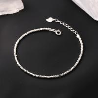Brass Bracelet & Bangle, with 2.5cm extender chain, fashion jewelry & for woman, silver color, nickel, lead & cadmium free, Length:Approx 16 cm, Sold By PC