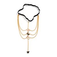 Body Chain Jewelry Zinc Alloy with iron chain & Plank for woman golden nickel lead & cadmium free Length Approx 17.7 Inch Sold By PC