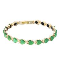 Zinc Alloy Bracelet with Magnet & Cats Eye gold color plated fashion jewelry & for woman Length 20 cm Sold By PC