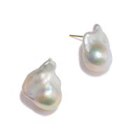 Boucles d'oreilles en perles d'eau douce, perle d'eau douce cultivée,  puce boucle d'oreille, Naturel & bijoux de mode & pour femme, blanc, 20x11mm, Vendu par paire