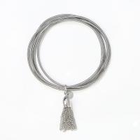 Stainless Steel Jewelry Bracelet 304 Stainless Steel Tassel fashion jewelry & multilayer & elastic & for woman original color 1.70mm Length Approx 19 cm Sold By PC