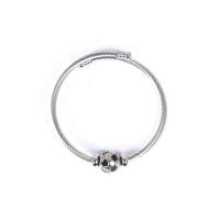 Stainless Steel Bangle 304 Stainless Steel Football vintage & fashion jewelry & elastic & for woman & enamel original color Inner Approx 54mm Sold By PC