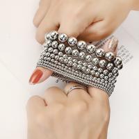 Stainless Steel Jewelry Bracelet 304 Stainless Steel Round fashion jewelry & elastic & Unisex original color Sold By PC