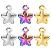 Stainless Steel Pendants, 304 Stainless Steel, Star, Vacuum Ion Plating, DIY, more colors for choice, 8x10mm, Sold By PC