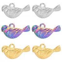 Stainless Steel Animal Pendants, 304 Stainless Steel, Bird, Vacuum Ion Plating, DIY, more colors for choice, 15x9mm, Sold By PC
