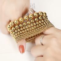 Edelstahl Schmuck Armband, 304 Edelstahl, rund, Modeschmuck & elastisch & verschiedene Größen vorhanden & für Frau, goldfarben, verkauft von PC
