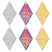 Stainless Steel Pendants, 304 Stainless Steel, Rhombus, Vacuum Ion Plating, DIY, more colors for choice, 18x32mm, Sold By PC