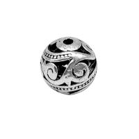 Tibetan Style Spacer Beads, Round, antique silver color plated, vintage & DIY & hollow, nickel, lead & cadmium free, 10x9.50mm, Sold By PC