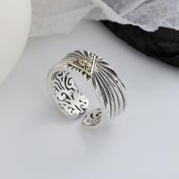 925 Sterling Silver Finger Rings, Antique finish, fashion jewelry & for woman, nickel, lead & cadmium free, 9.5mm, Sold By PC