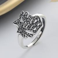925 Sterling Silver Finger Rings, Antique finish, fashion jewelry & Unisex, nickel, lead & cadmium free, 8.5mm, Sold By PC