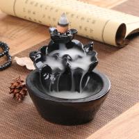 Backflow Incense Burner, Porcelain, handmade, for home and office & durable, 100x100x80mm, Sold By PC