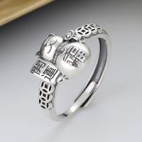 925 Sterling Silver Finger Rings, Antique finish, fashion jewelry & Unisex, nickel, lead & cadmium free, 12mm, Sold By PC