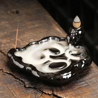 Backflow Incense Burner, Porcelain, half handmade, for home and office & durable & multifunctional, 145x117x48mm, Sold By PC