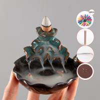 Backflow Incense Burner, Porcelain, handmade, for home and office & durable, more colors for choice, 105x95x70mm, Sold By PC