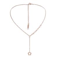 Stainless Steel Jewelry Necklace, 304 Stainless Steel, with 2.36inch extender chain, plated, fashion jewelry & for woman, rose gold color, Sold Per Approx 15.75 Inch Strand