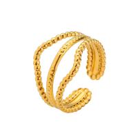Edelstahl Ringe, 304 Edelstahl, plattiert, Modeschmuck & für Frau, goldfarben, verkauft von PC