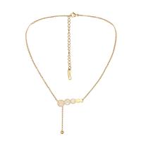 Stainless Steel Jewelry Necklace 304 Stainless Steel with White Shell with 2.36inch extender chain fashion jewelry & for woman golden Sold Per Approx 15.75 Inch Strand