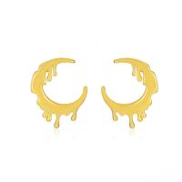 Brass Stud Earring Moon plated fashion jewelry & for woman nickel lead & cadmium free 17mm Sold By Pair