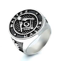 Rozsdamentes acél Finger Ring, 304 rozsdamentes acél, csiszolt, divat ékszerek & különböző méretű a választás & az ember, több színt a választás, 23mm, Által értékesített PC