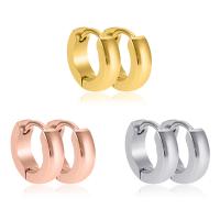 Stainless Steel Huggie Hoop Earring, 304 Stainless Steel, Vacuum Ion Plating, fashion jewelry & different size for choice & for woman, more colors for choice, Sold By PC