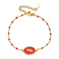 Stainless Steel Jewelry Bracelet 304 Stainless Steel with 4cm extender chain Vacuum Ion Plating Bohemian style & for woman & enamel Length Approx 16 cm Sold By PC