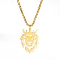 Stainless Steel Jewelry Necklace 304 Stainless Steel Lion Vacuum Ion Plating fashion jewelry & Unisex Length 60 cm Sold By PC