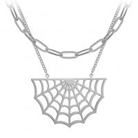 Stainless Steel Jewelry Necklace 304 Stainless Steel with 5cm extender chain Spider Web Vacuum Ion Plating Double Layer & fashion jewelry & Unisex Length 45 cm 38 cm Sold By PC