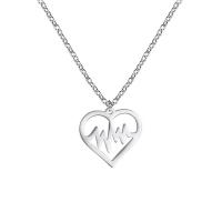 Stainless Steel Jewelry Necklace 304 Stainless Steel with 5cm extender chain Heart Vacuum Ion Plating fashion jewelry & for woman & hollow Length 45 cm Sold By PC