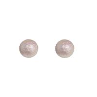 Goujon Laiton, avec perle de plastique, Rond, Plaqué d'or, bijoux de mode & pour femme, protéger l'environnement, sans nickel, plomb et cadmium, 14x14mm, Vendu par paire