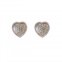 Cubic Zirconia Micro Pave Brass Earring, Copper Alloy, Heart, platinum plated, fashion jewelry & micro pave cubic zirconia & for woman, nickel, lead & cadmium free, 13x13mm, Sold By Pair