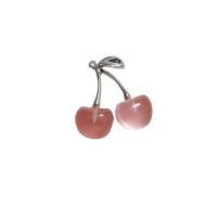 Stainless Steel Earring Stud Component 304 Stainless Steel with Resin Cherry DIY Sold By PC