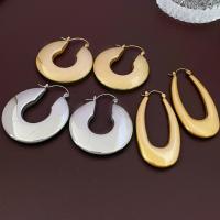 Titanium Staal Earring, mode sieraden & voor vrouw, meer kleuren voor de keuze, 55x26mm, Verkocht door pair