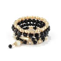 Acrylic Bracelets with Glass Beads & Zinc Alloy handmade 4 pieces & fashion jewelry & for woman Length 18 cm Sold By Set