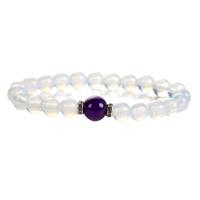 Quartz Bracelets Clear Quartz with Amethyst & Zinc Alloy handmade Natural & fashion jewelry & for woman two different colored Sold Per 18 cm Strand