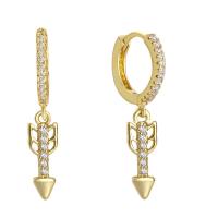 Cubic Zirconia Micro Pave Brass Earring, gold color plated, fashion jewelry & different styles for choice & micro pave cubic zirconia & for woman, more colors for choice, nickel, lead & cadmium free, Sold By Pair
