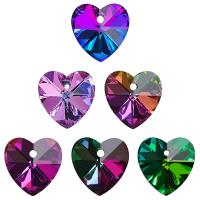 Crystal Pendants Heart plated fashion jewelry & DIY & faceted Approx Sold By Bag
