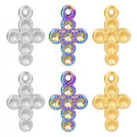 Stainless Steel Cross Pendants, 304 Stainless Steel, Vacuum Ion Plating, DIY, more colors for choice, 10x16mm, Sold By PC