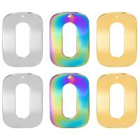 Stainless Steel Pendants, 304 Stainless Steel, Rectangle, Vacuum Ion Plating, DIY & hollow, more colors for choice, 21x32mm, Sold By PC