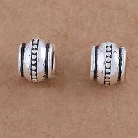 Tibetan Style Large Hole Bead, barrel, antique silver color plated, vintage & DIY, nickel, lead & cadmium free, 8.50x7mm, Approx 10PCs/Bag, Sold By Bag