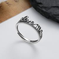 925 Sterling Silver Finger Rings Alphabet Letter Antique finish fashion jewelry & for woman nickel lead & cadmium free 8mm Sold By PC
