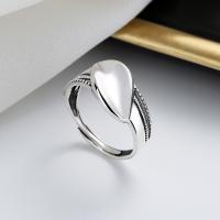 925 Sterling Silver Finger Rings, Leaf, Antique finish, fashion jewelry & for woman, nickel, lead & cadmium free, 10mm, Sold By PC