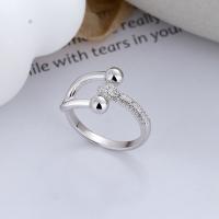 925 Sterling Silver Finger Rings fashion jewelry & for woman & with rhinestone nickel lead & cadmium free 14mm Sold By PC