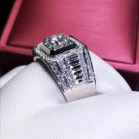 Zinc Alloy Finger Ring silver color plated fashion jewelry & Unisex & micro pave cubic zirconia nickel lead & cadmium free Sold By PC