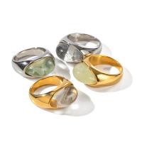 Vinger Ring in edelstaal, 304 roestvrij staal, met Hars, mode sieraden & verschillende grootte voor keus & voor vrouw, meer kleuren voor de keuze, 8.10mm, Verkocht door PC