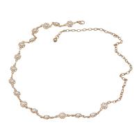 Collar de Aleación de Zinc, con Perlas plásticas, con 18.93inch extender cadena, Joyería & para mujer, dorado, libre de níquel, plomo & cadmio, longitud:aproximado 24.56 Inch, Vendido por UD