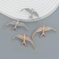 Zinc Alloy Stud Earring swallow fashion jewelry & for woman & with rhinestone nickel lead & cadmium free Sold By Pair